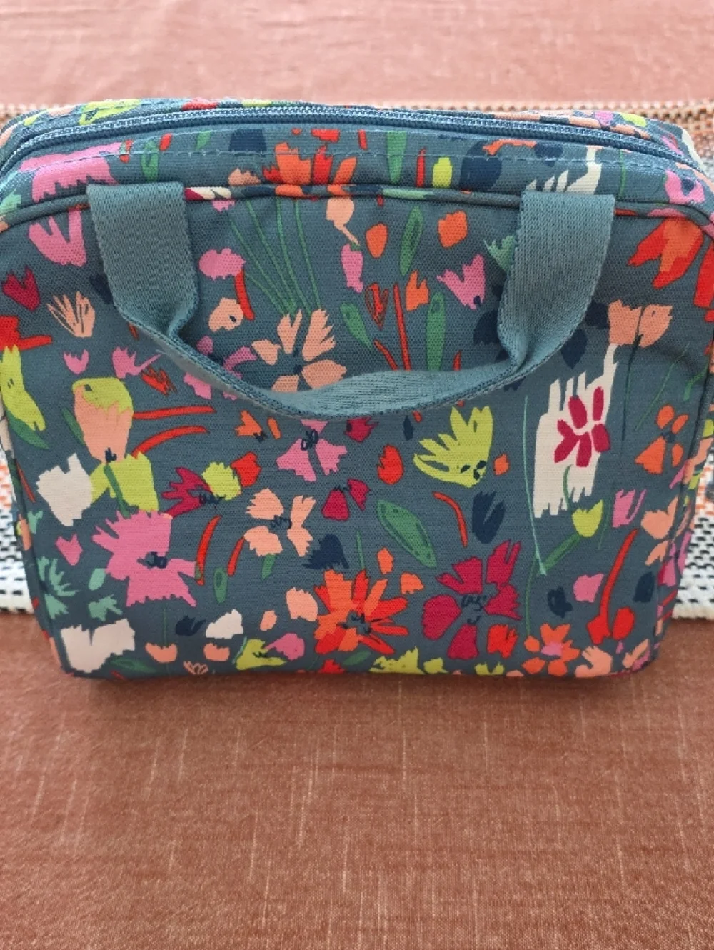 Vera Bradley Teal Floral Tote with Multi-Color Accents